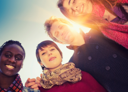 Diverse group of teens
