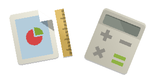 Ruler and Calculator Clipart