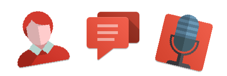 Man, Text Bubble, and Microphone Clipart